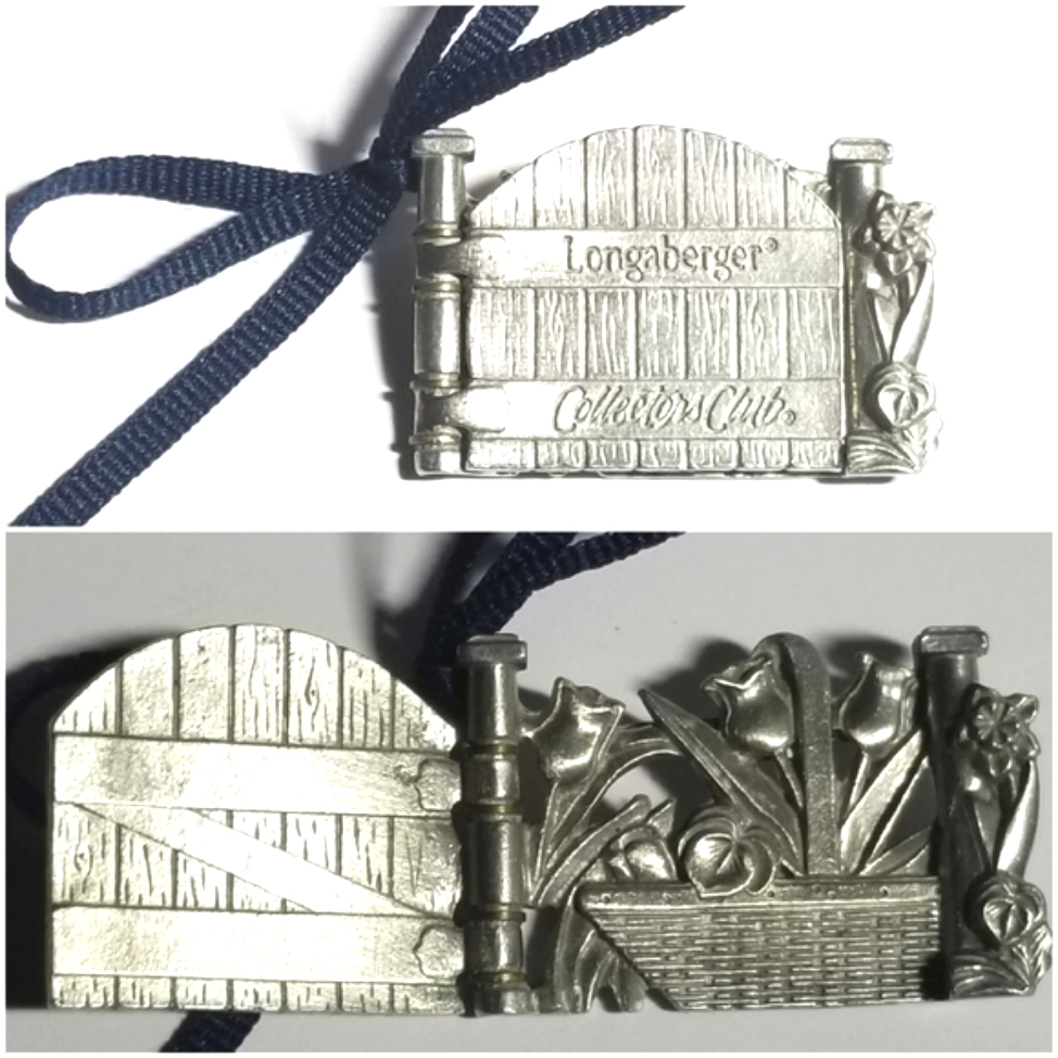 Vintage Longaberger Collectors Club Garden Gate Brooch Silver Tone Pin